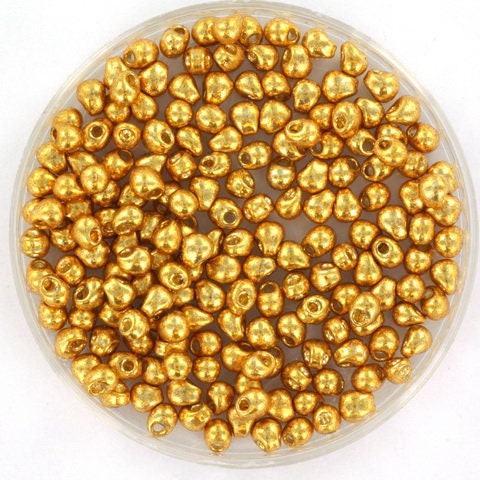 5g Miyuki drops 2.8mm, duracoat galvanized gold, color 4202, beads from japan, teardrop shaped beads