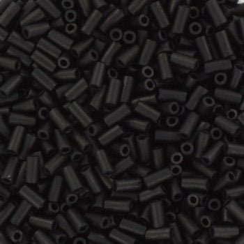 Miyuki bugles 3mm, opaque matte black, color 401F, beads from japan, tube shaped beads, long beads, japanese beads