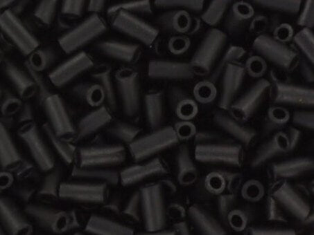 Miyuki bugles 3mm, opaque matte black, color 401F, beads from japan, tube shaped beads, long beads, japanese beads