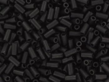 Miyuki bugles 3mm, opaque matte black, color 401F, beads from japan, tube shaped beads, long beads, japanese beads