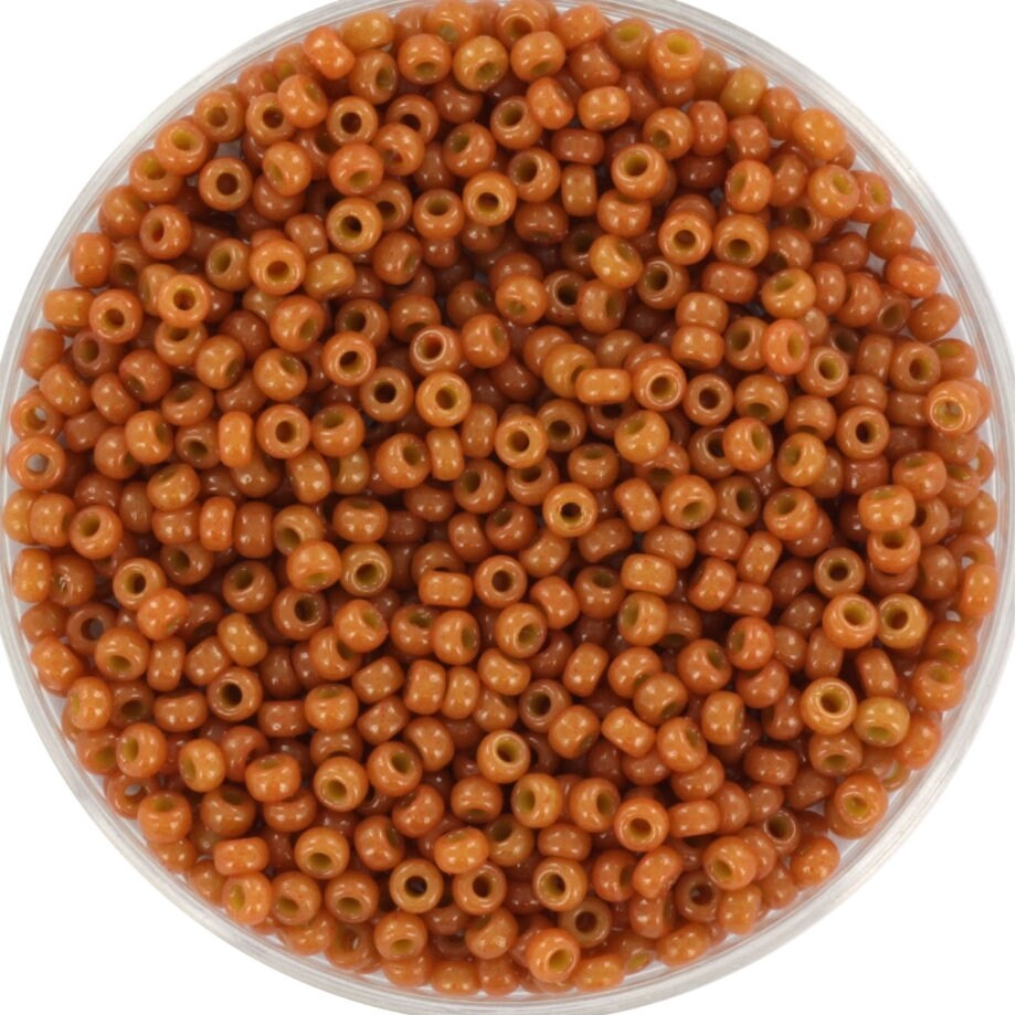 10g Miyuki seed beads 11/0, duracoat opaque cedar 4457, japanese beads, orange beads, size 2mm, Miyuki orange beads