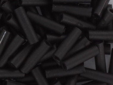 Miyuki bugles 6mm, opaque matte black, color 401F, beads from japan, tube shaped beads, long beads, japanese beads