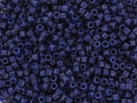 Miyuki Delica beads duracoat opaque dyed navy blue, 5g 11/0 color DB 2143, cylindrical beads, Miyuki opaque blue DB2143, Delicas dark blue