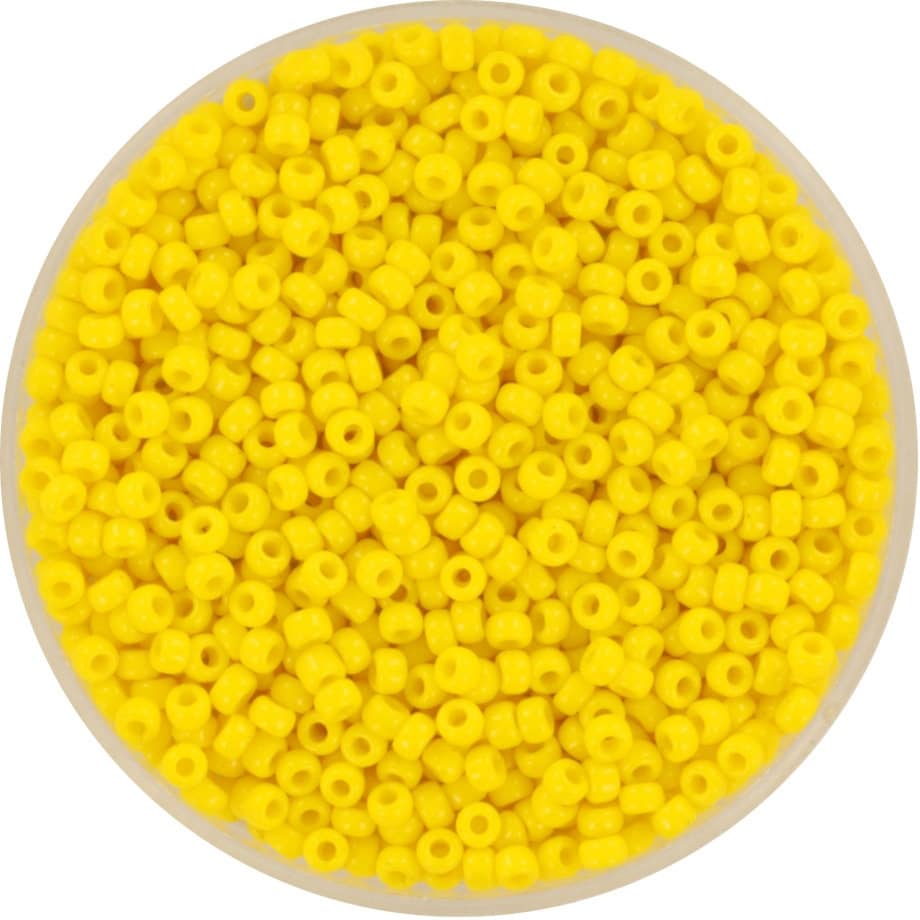 10g Miyuki seed beads 11/0, opaque dark yellow 404D, japanese beads, color yellow beads, size 2mm