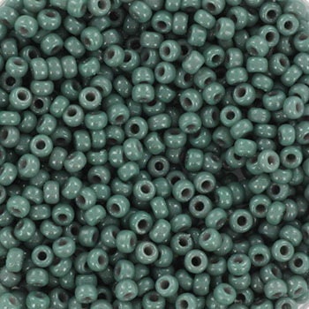 10g Miyuki seed beads 11/0, duracoat opaque eucalyptus 4481, japanese beads, dark green rocailles, size 2mm, Miyuki teal beads