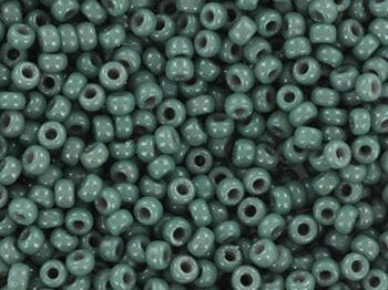 10g Miyuki seed beads 11/0, duracoat opaque eucalyptus 4481, japanese beads, dark green rocailles, size 2mm, Miyuki teal beads