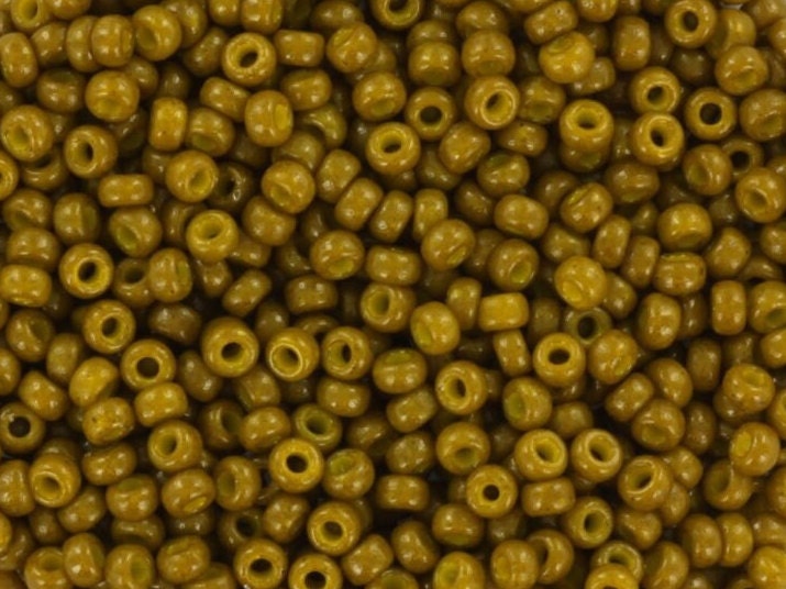 10g Miyuki seed beads 11/0, duracoat opaque spanish olive 4491, japanese beads, brown beads, size 2mm