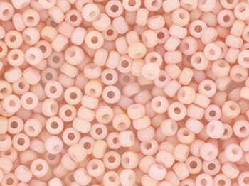 10g Miyuki seed beads 11/0, opaque matte tea rose 2036, japanese beads, light pink beads, pastel pink beads