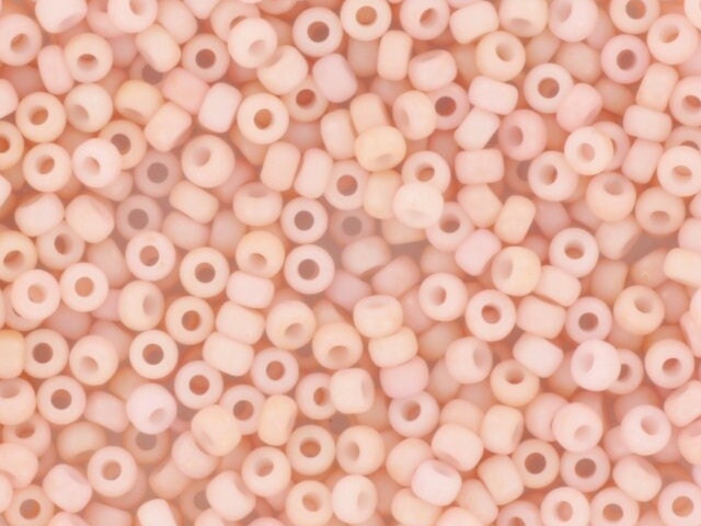 10g Miyuki seed beads 11/0, opaque matte tea rose 2036, japanese beads, light pink beads, pastel pink beads