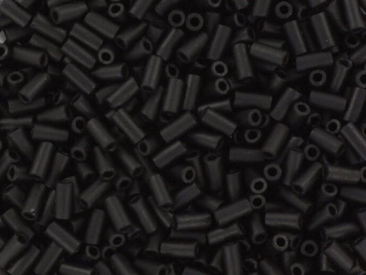 Miyuki bugles 3mm, opaque matte black, color 401F, beads from japan, tube shaped beads, long beads, japanese beads