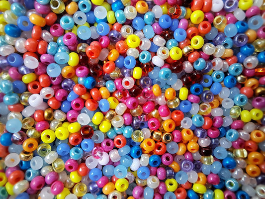 Preciosa Ornela rainbow bead mix 10g, size 10/0 colorful seed beads, colorful rocailles, Czech glass beads, bead soup, opaque beads