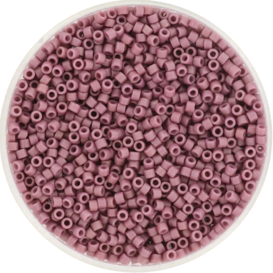 Miyuki Delica beads opaque glazed frosted plum, 5g 11/0 DB2295, cylindrical beads, DB 2295 miyuki delica purple, matte lilac