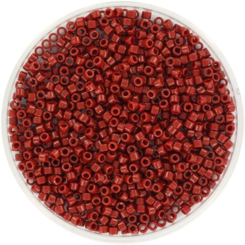 Miyuki Delica beads duracoat opaque dyed maroon, 5g 11/0 DB2120, cylindrical beads, 1.6mm beads, dark red Miyuki, DB 2120