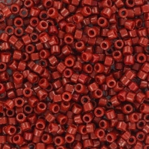 Miyuki Delica beads duracoat opaque dyed maroon, 5g 11/0 DB2120, cylindrical beads, 1.6mm beads, dark red Miyuki, DB 2120