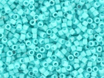 Miyuki Delica beads duracoat opaque dyed underwater blue, 5g 11/0 color DB 2130, cylindrical beads, Miyuki DB2130, Miyuki Delica Blue