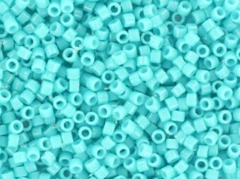 Miyuki Delica beads duracoat opaque dyed underwater blue, 5g 11/0 color DB 2130, cylindrical beads, Miyuki DB2130, Miyuki Delica Blue