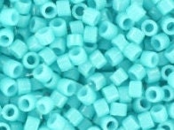 Miyuki Delica beads duracoat opaque dyed underwater blue, 5g 11/0 color DB 2130, cylindrical beads, Miyuki DB2130, Miyuki Delica Blue