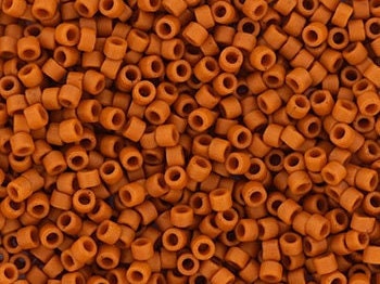 Miyuki Delica beads opaque glazed frosted burnt orange, 5g 11/0 DB2287, cylindrical beads, DB 2287 miyuki delica orange, matte brown