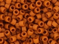 Miyuki Delica beads opaque glazed frosted burnt orange, 5g 11/0 DB2287, cylindrical beads, DB 2287 miyuki delica orange, matte brown