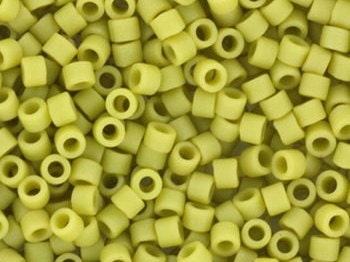 Miyuki Delica beads opaque glazed frosted honeydew, 5g 11/0 DB2290, cylindrical beads, DB 2290 miyuki delica green, matte light green