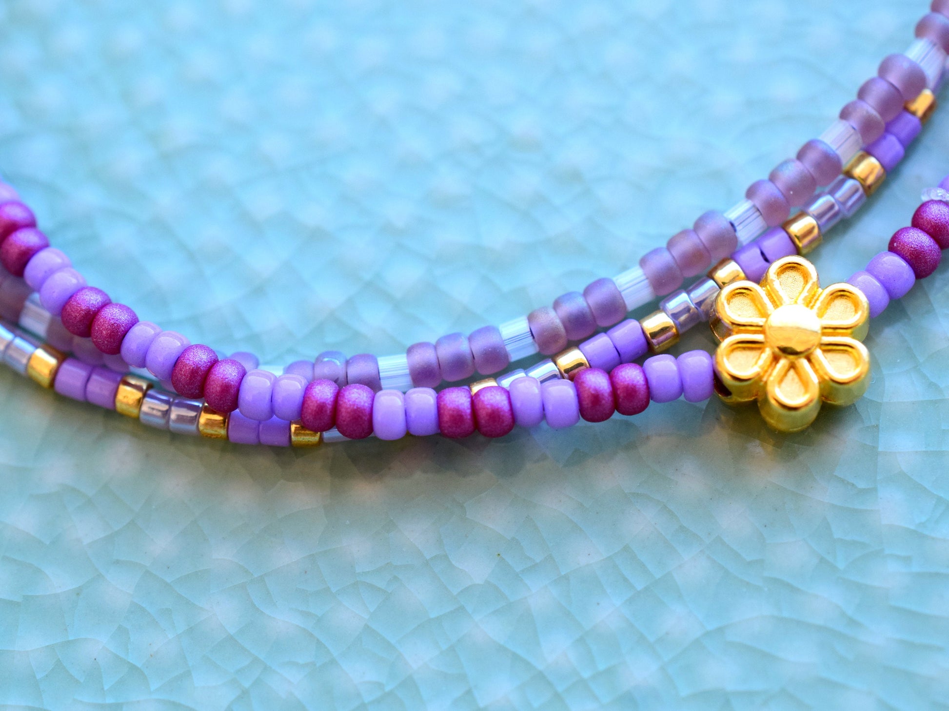 Miyuki bracelet adjustable, sliding knot bracelet, multi row bracelet friendship, gift for her birthday best friend, purple and gold