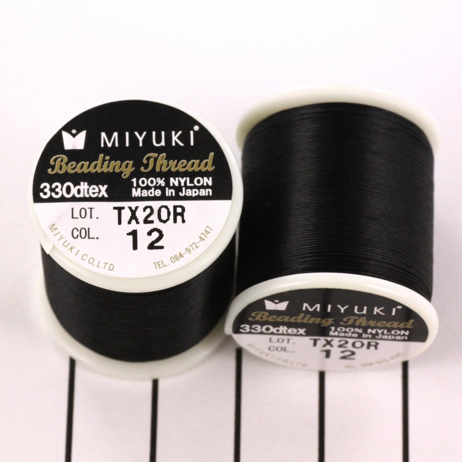 Miyuki beading thread, 0.2mm white nylon thread, black nylon thread