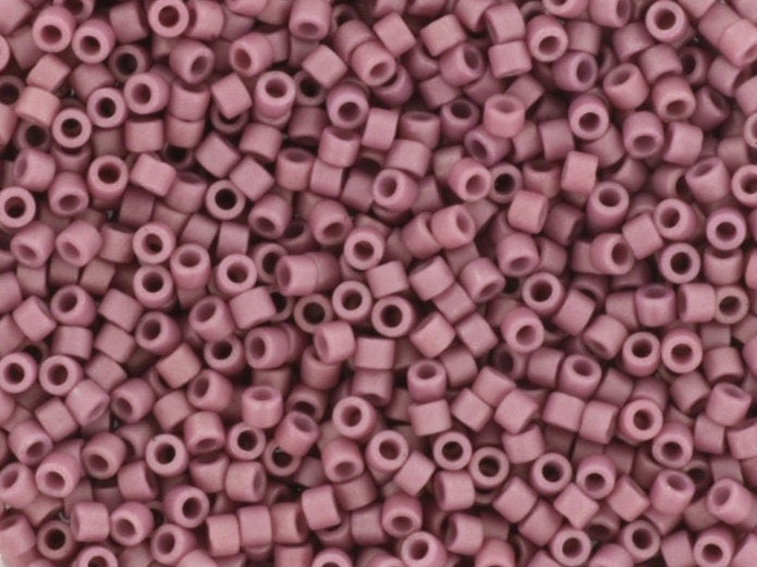 Miyuki Delica beads opaque glazed frosted plum, 5g 11/0 DB2295, cylindrical beads, DB 2295 miyuki delica purple, matte lilac