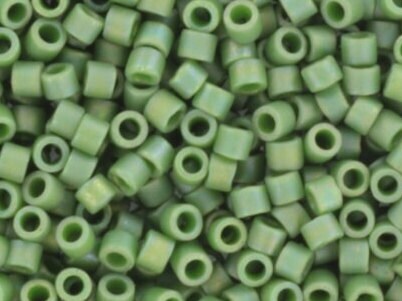 Miyuki Delica beads opaque glazed frosted shamrock, 5g 11/0 DB2312, cylindrical beads, DB 2312 miyuki delica green, matte light green