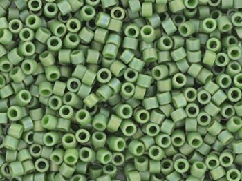 Miyuki Delica beads opaque glazed frosted shamrock, 5g 11/0 DB2312, cylindrical beads, DB 2312 miyuki delica green, matte light green