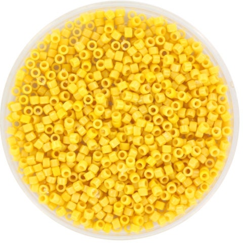 Miyuki Delica beads duracoat opaque dyed banana yellow, 5g 11/0 DB2102, cylindrical beads, 1.6mm beads, light orange Miyuki, DB 2102