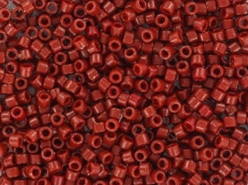 Miyuki Delica beads duracoat opaque dyed maroon, 5g 11/0 DB2120, cylindrical beads, 1.6mm beads, dark red Miyuki, DB 2120