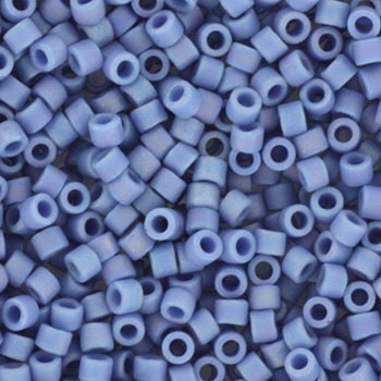 Miyuki Delica beads opaque glazed frosted rainbow soft blue, 5g 11/0 DB2318, cylindrical beads, matte luster blue 2318