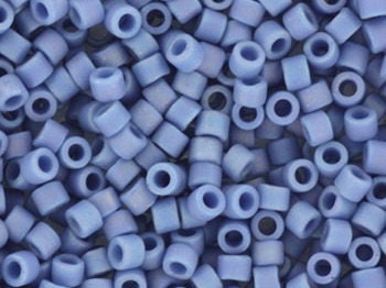 Miyuki Delica beads opaque glazed frosted rainbow soft blue, 5g 11/0 DB2318, cylindrical beads, matte luster blue 2318