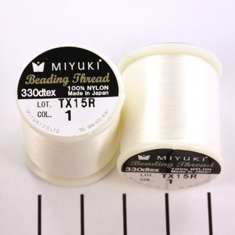 Miyuki beading thread, 0.2mm white nylon thread, black nylon thread