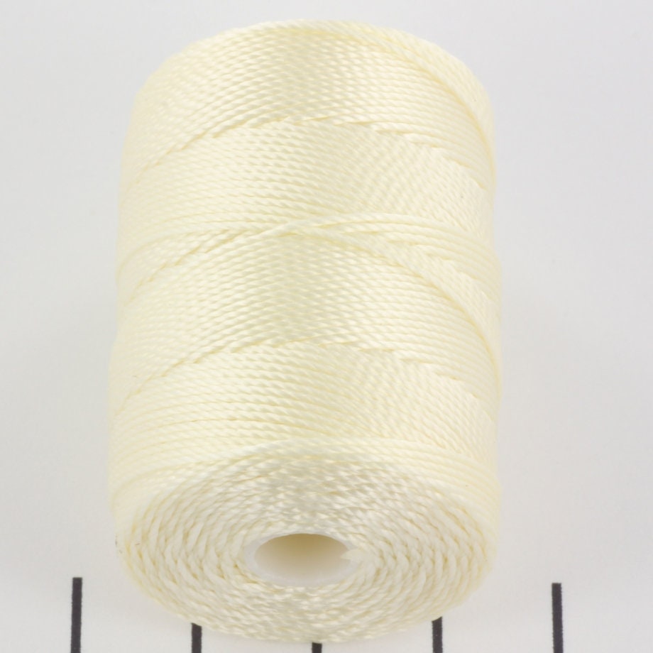 5 meters C-lon bead cord 0.5 mm Vanilla, macrame cord off white, micro macrame nylon cord, kumihimo yarn, beige C Lon thread, light cream