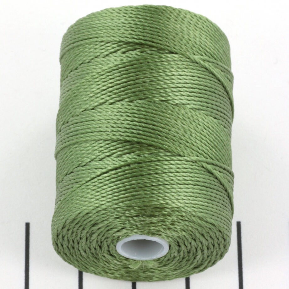 5 meters C-lon bead cord 0.5 mm Fern, macrame cord green, micro macrame nylon cord, kumihimo yarn, green C Lon thread