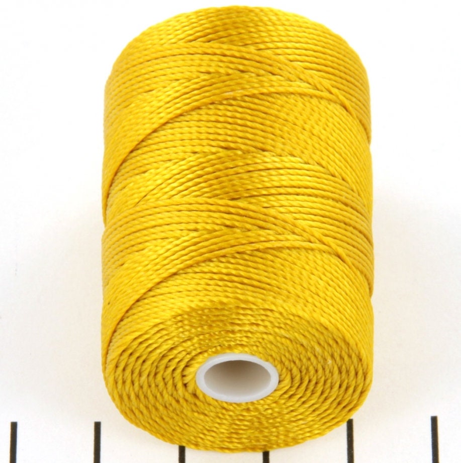 5 meters C-lon bead cord 0.5 mm aurum, macrame cord yellow, micro macrame nylon cord, kumihimo yarn