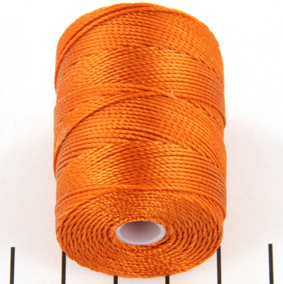 5 meters C-lon bead cord 0.5 mm light copper, macrame cord orange, micro macrame nylon cord, kumihimo yarn, bright orange