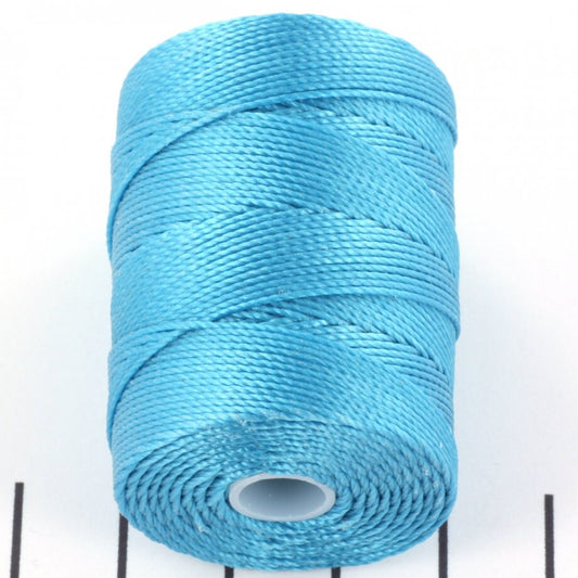 5 meters C-lon bead cord 0.5 mm Cyan, macrame cord turquoise blue, micro macrame nylon cord, kumihimo yarn, blue C Lon thread, light blue