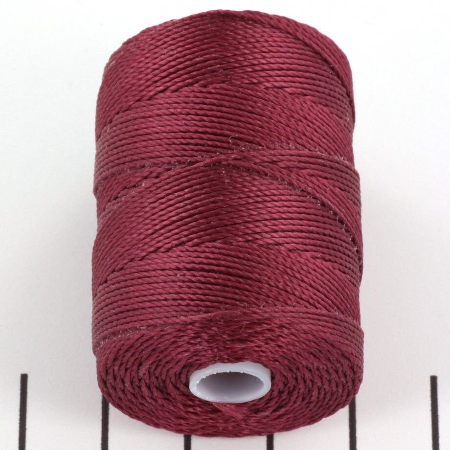 5 meters C-lon bead cord 0.5 mm Wine, macrame cord dark red, micro macrame nylon cord, kumihimo yarn, burgundy C Lon thread, bordeaux red