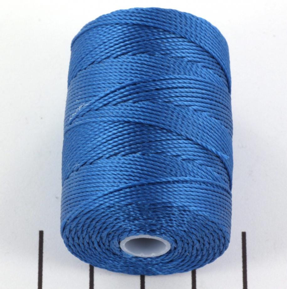 5 meters C-lon bead cord 0.5 mm blue lagoon, macrame cord blue, micro macrame nylon cord, kumihimo yarn, dark blue