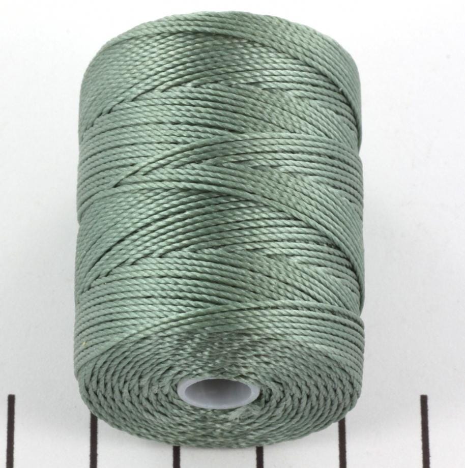 5 meters C-lon bead cord 0.5 mm celadon, macrame cord green, micro macrame nylon cord, kumihimo yarn, pale green