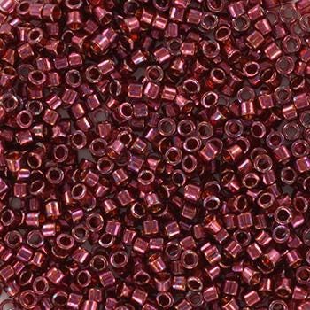 Miyuki Delica beads gold luster wine, 5g 11/0 DB116, cylindrical beads, size 1.6mm, luster red Miyuki, color DB 116, wine red