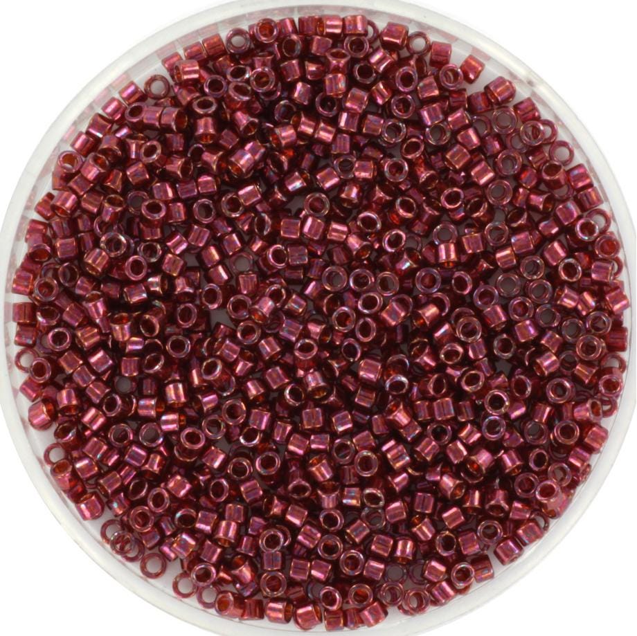 Miyuki Delica beads gold luster wine, 5g 11/0 DB116, cylindrical beads, size 1.6mm, luster red Miyuki, color DB 116, wine red