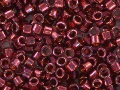 Miyuki Delica beads gold luster wine, 5g 11/0 DB116, cylindrical beads, size 1.6mm, luster red Miyuki, color DB 116, wine red