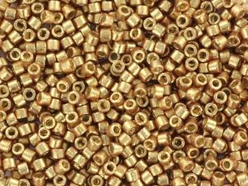 Miyuki Delica beads duracoat galvanized champagne, 5g 11/0 DB 1834, beads for jewelry making, beads from japan, Champagne gold, dark gold