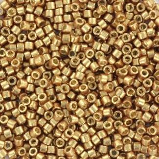 Miyuki Delica beads duracoat galvanized champagne, 5g 11/0 DB 1834, beads for jewelry making, beads from japan, Champagne gold, dark gold