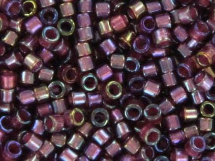 Miyuki Delica beads fancy lined brandy, 5g 11/0 DB2390, cylindrical beads, transparent purple Miyuki, color DB 2390, dark violet