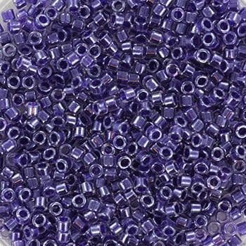 Miyuki Delica beads sparkling amethyst lined crystal, 5g 11/0 color DB 923, cylindrical beads, Miyuki purple beads, Miyuki inside color