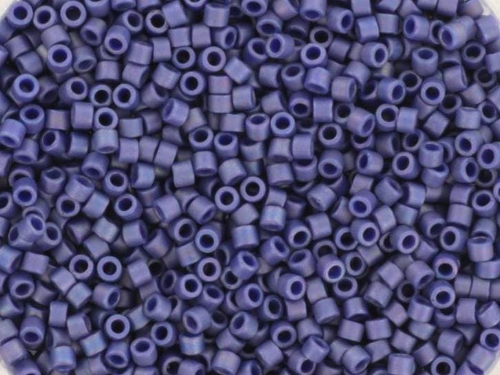 Miyuki Delica beads opaque glazed frosted rainbow navy blue, 5g 11/0 DB2319, cylindrical beads, matte luster dark blue DB 2319